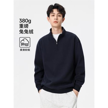 hansca日系復古半拉鏈套頭衛衣男2025秋冬季新款380g重磅長袖上衣