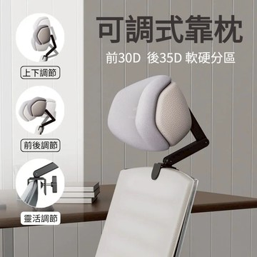 台灣出貨🔥 椅子頭枕 辦公頭枕 電腦椅頭靠枕頭 可調式椅背加高頭托 記憶棉仰睡枕 午休枕 人體工學枕頭 免打孔護腰靠枕