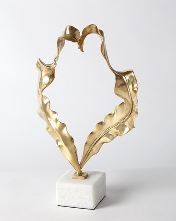 Large Brass Leaf Sculpture