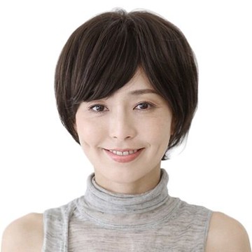 整頂假髮真髮絲-手織頂心自然短直髮女假髮73vc46【獨家進口】【米蘭精品】