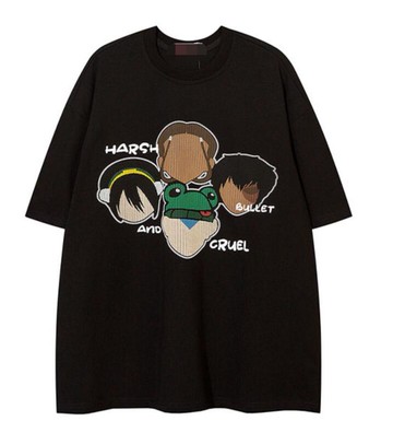 FINDSENSE X 韓潮 街頭 卡通動物圖案印花 時尚男T 短袖T恤 寬鬆男女短T 情侶T