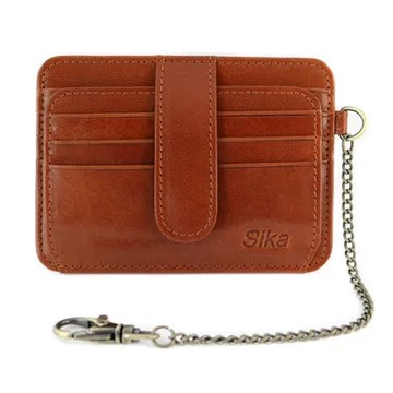 Sika時尚極簡風卡片夾A8240-01原味褐