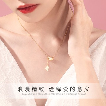 相思豆項鏈純銀女簡約ins小眾精致設計感高級新款吊墜鎖骨鏈