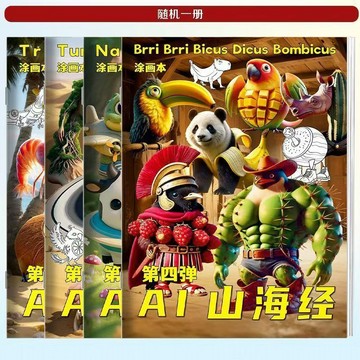 【臺灣-出貨】Q版AI國外山海經通通通木棍人卡通素描填色本兒童描摹臨摹塗色本  ai山海經 美國山海經 通通哥 木棍人