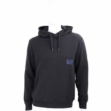 Emporio Armani EA7印花字母黑色連帽運動衫 大學T(男款)