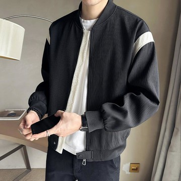 【秋冬外套】棒球服外套男春秋季高級感立領拼接夾克上衣男裝潮牌痞帥休閒秋裝DFES