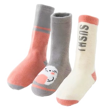 bebehome 加厚兒童毛圈襪 3件組  S  氣噗噗