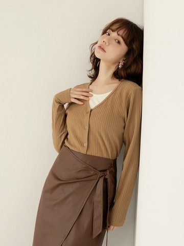 假兩件磨毛配色長袖上衣