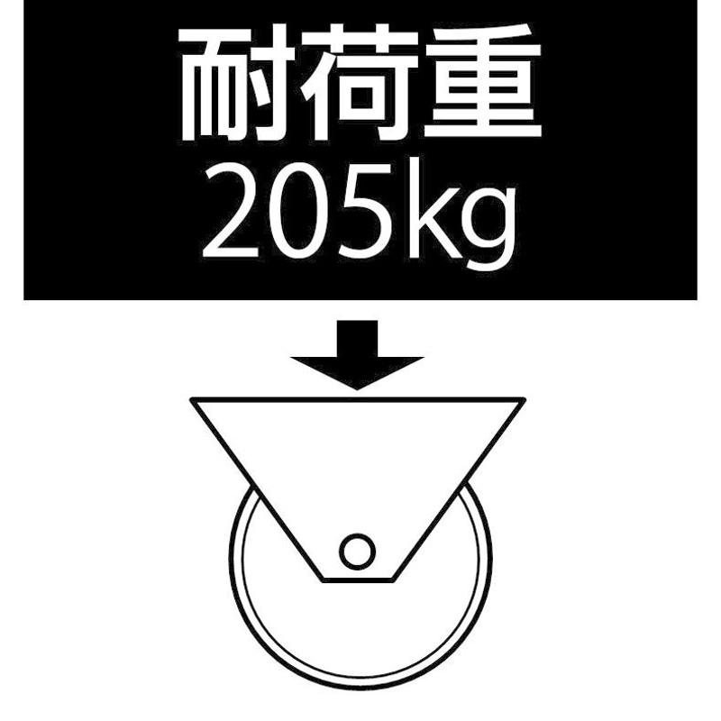 エスコ 200mm キャスター(自在金具・後輪ブレーキ付) EA986JB-5 ESCO