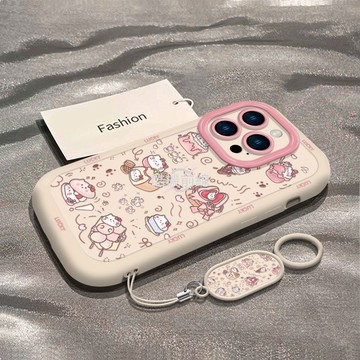 甜品kitty貓 適用蘋果15plus手機殼卡通iPhone16promax保護套14蘋果13/12/11保護殼
