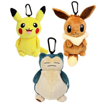 小禮堂 寶可夢 絨毛玩偶收納包附扣環 (角色款)