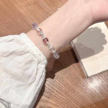【考研上岸】水晶手錬 天然巴西紫水晶 水晶手錬 原創設計 簡約手錬 水晶手繩 水晶手串 設計款水晶手錬