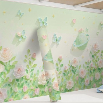 奶油風彩色油畫花卉牆貼 客廳沙發背景自粘裝飾貼紙 防水防潮免鑽牆面裝飾畫 臥室餐廳通用臺灣出貨