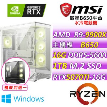 微星平台 R9 十二核  RTX 5070 Ti 16G SHADOW 3X OC {魔域傳 W}WIN11電競機(R9-9900X/B650/16G D5/1TB/750W)
