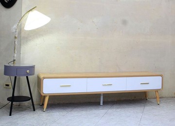 【歐風別館】吉川六尺原木色+白色北歐風電視櫃【基隆至台中免運費】