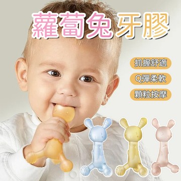 蘿蔔兔牙膠 【送收納盒+防掉鏈】 嬰兒磨牙棒 嬰兒安撫牙膠 食品級咬膠玩具 防吃手神器 耐磨牙膠 寶寶小兔子牙膠 固齒器