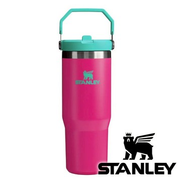 【美國 Stanley】經典系列IceFlow手提吸管杯-0.88L『熱帶桃』10-09993 戶外 露營 野餐 旅遊 保冷 保冰 杯子 水壺 環保杯