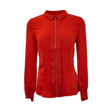 YLZ紅色前拉鍊長袖上衣