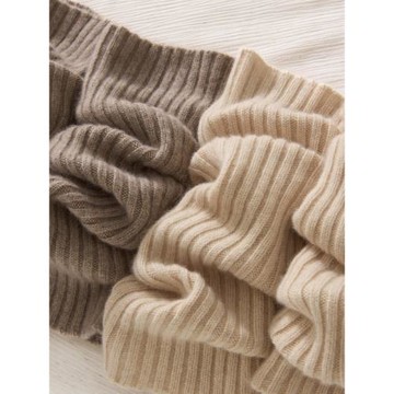 100%純山羊絨襪套保暖秋冬羊毛過膝長筒襪針織堆堆襪護小腿套腳腕