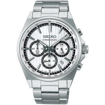 SEIKO精工 CS系列 條紋設計賽車計時手錶 父親節送禮推薦-41mm (SBTR031J/8T63-01T0S)_SK045