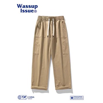 WASSUP ISSUE日系復古直筒工裝褲子男款春秋伐木褲闊腿休閑長褲男
