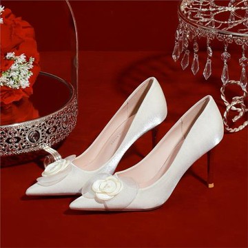 主婚紗婚鞋夏季女白色新娘鞋2022年新款小眾高級感婚禮高跟鞋