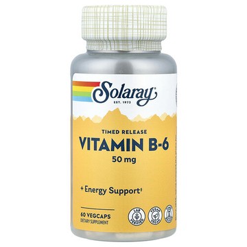 Solaray, 緩釋，維生素 B-6，50 毫克，60 粒素食膠囊