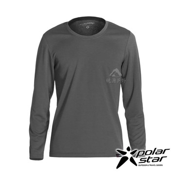 【PolarStar】中性 圓領排汗保暖衣『灰色』P21215 戶外 登山 露營 機能 長袖 彈性伸縮 旅遊 輕便