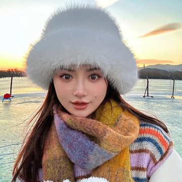 歐美ins風毛茸茸仿皮草冬季雪地保暖漁夫帽
