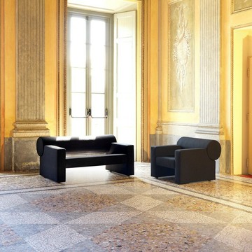 【含稅/免運】 北歐設計師創意圓柱靠背個性沙發橘色雙人休閑沙發客廳會所大廳