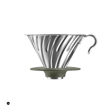 HARIO 日本製 V60戶外用金屬不鏽鋼濾杯 (1~4人份) O-VDM-02-HSV白銀金屬濾杯 (不鏽鋼戶外露營系列)