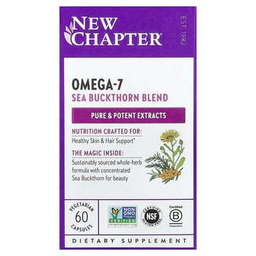 New Chapter, Omega-7 沙棘混合配方，60 粒素食膠囊