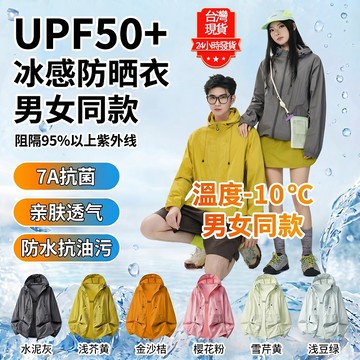 【台灣現貨】UPF50+冰絲防曬衣 7A抗菌涼感防曬外套 輕薄透氣外套  防紫外線 抗uv 外套 涼感皮膚衣女 遮陽外套