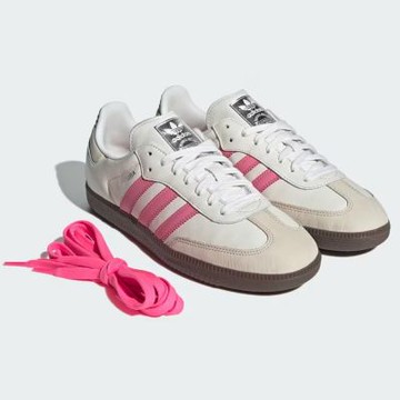 【adidas 愛迪達】SAMBA OG 運動休閒鞋-IG1962 女鞋 ORIGINALS經典休閒鞋 米白x粉
