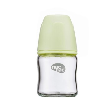 Nac Nac 妍心35%晶透防脹氣玻璃寬口奶瓶120ml-茉莉綠