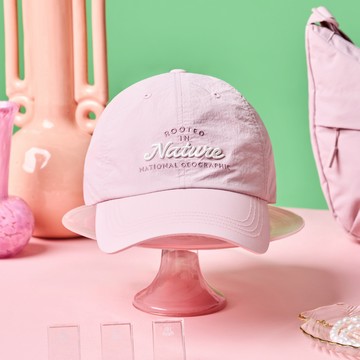 刺繡水洗棒球帽 - 粉紅色