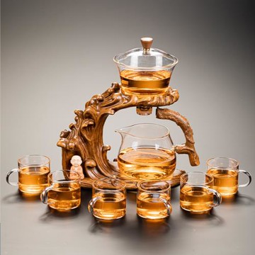 2025新款玻璃自動茶具套裝功夫磁吸茶壺家用輕奢高檔懶人泡茶神器