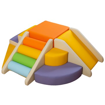 寶寶感統訓練軟體爬滑組合早教中心嬰兒爬爬梯滑梯室內軟包攀爬梯 最低價 快速出貨