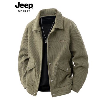 JEEP SPIRIT吉普男士燈芯絨夾克2025新款外套男款工裝寬松外衣男