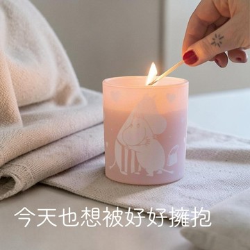 🔜快速出貨 雙子座生日禮物｜北歐生活選物提案【PLUTO Design】Moomin 姆明擁抱蠟燭200g-清新亞麻