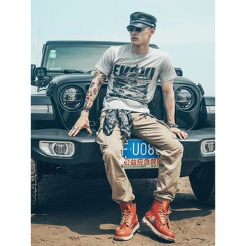 寬松街頭嘻哈個性印花改裝賽車藤原豆腐店t恤頭文字D短袖日系半袖