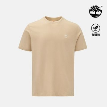 Timberland官方旗艦 男款米色休閒短袖T恤|A6DKUY94