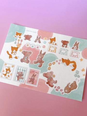 紙膠帶貼紙 絨毛玩偶