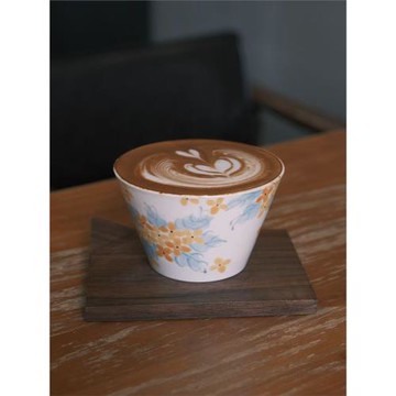 春辰桂花豬口杯蛋杯景德鎮手作陶瓷拿鐵拉花杯高溫釉中彩新手友好