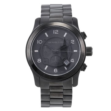 Michael Kors Runway三眼計時黑鋼帶男腕錶(MK8157)270624｜GoBrand購名牌
