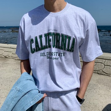 正韓CALIFORNIA雙色字母休閒短T 4色 YUPPIE 預購商品 0612