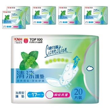 康乃馨 清涼加長型護墊  17cm  20片  6包