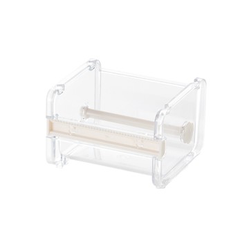 【梵特】透明多功能紙膠帶切割器/收納盒-3入-多色可選-米色