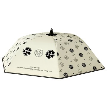 couselect 山茶花加厚折疊保溫菜罩/家用食物保鮮餐桌罩/防塵防蟲飯菜罩 圓形  1個  70 x 70cm