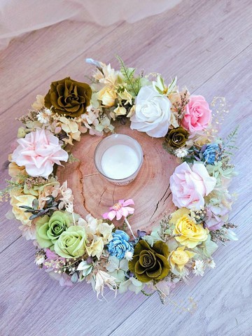 【日本永生花】不凋花玫瑰花圈 可客製花色 聖誕禮物 交換禮物